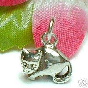 925 STERLING SILVER KITTY CAT CHARM / PENDANT #13  