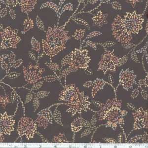   Large Floral Mosaic Brown Fabric By The Yard Arts, Crafts & Sewing