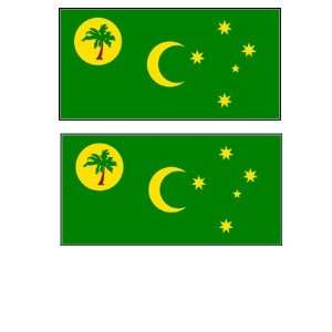  2 Cocos Islands Keeling Flag Stickers Decal Bumper Window 