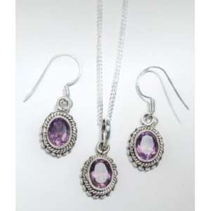  MyMela Amethyst Elegance Earring and Necklace Set Jewelry