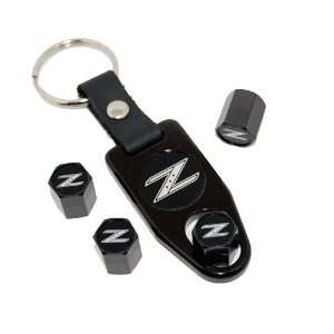    Nissan 350Z Valve Stem Caps Key Chain Fob Black Automotive