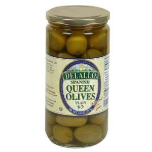 De Lallo, Olives, Queen Plain, 14.00 OZ (Pack of 12)  