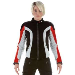  DAINESE DOMINIA WOMENS TEXTILE JACKET BLACK/RED/GRAY 34 