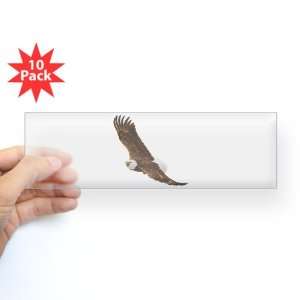  Bumper Sticker Clear (10 Pack) Bald Eagle Flying 