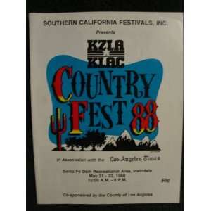  KZLA KLAC Country Fest   1988 Program Various Books