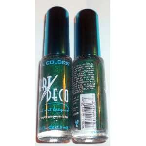  LA. Colors Art Deco Green Glitter Nail Polish (2) 0.25 FL 