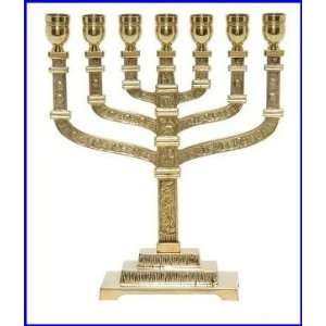  Traditional Knesset Seven Branch Oil Manorah 10 x 8 