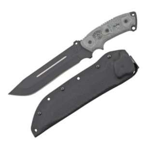   Knife with Standard Backbone   Black Linen Micarta Handles & Kydex