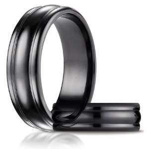  Black Titanium 7.5mm Comfort Fit High Polished Ring 