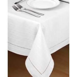  Hem Stitch Tablecloth in White
