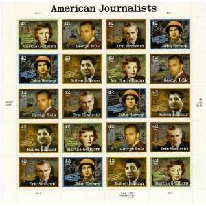  Journalist 20 x 42 Cent US Postage Stamps Scot #4248 52 