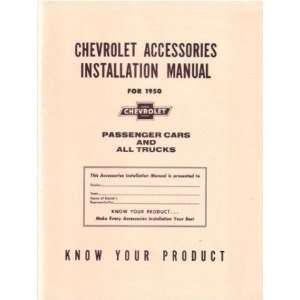  1950 CHEVROLET CAR TRUCK Accessory Installation Manual 
