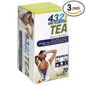 Health From the Sun 4.3.2.1 Diet & Detox, Tea , 20 tea bags (Pack of 3 