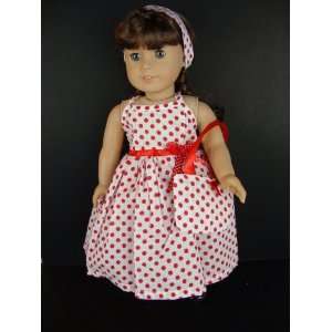  Red and White Polka Dot Sundress Complete with Matching 