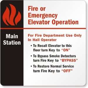  For Fire Department Use Only DuraShield Plate Sign, 6 x 6 