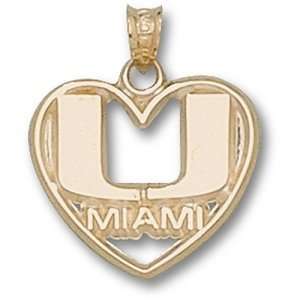 University of Miami U Miami Heart Pendant (14kt)  Sports 