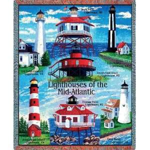 Mid Atlantic Lighthouses Tapestry Throw Blanket 