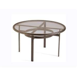   Glass Cast Aluminum 42 Round Clear Top Patio Chat Table Kitchen