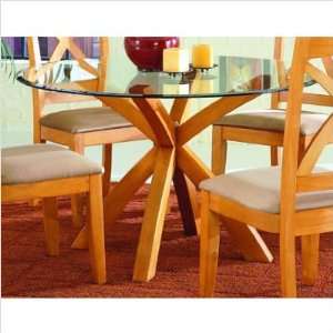  5316 Series Round Glass Top Dining Table in Natural 