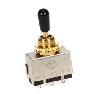  3 way Gold Box Toggle Switch w/ Black Cap for Electric 