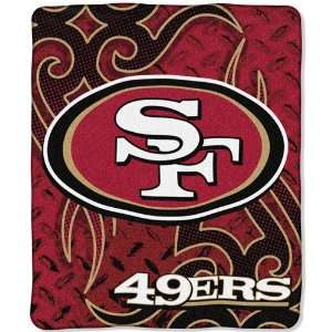  San Francisco 49ers NFL Royal Plush Raschel Blanket (Tattoo 