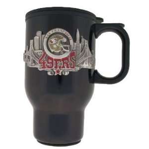  San Francisco 49ers Black Pewter Emblem Travel Mug