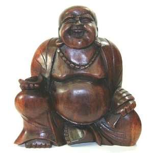 Inch Carved Wood Chinese Buddha 