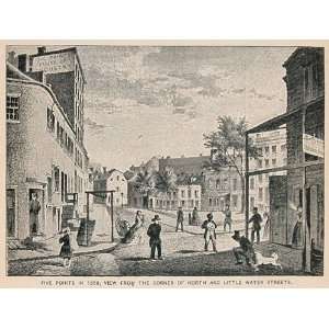  1893 Print Five Points New York City 1859 North Street 