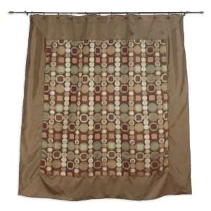    Shantung Walnut 72 by 72 Inch Mitered Shower Curtain