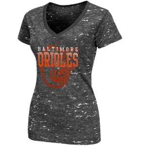   Baltimore Orioles Ladies Topaz Haze Fashion Premium T Shirt   Charcoal