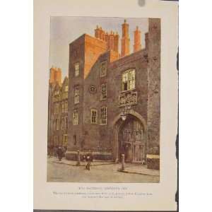   Painting By Haslehust Gateway Lincolns Inn Old Print