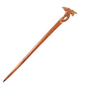   Handmade Carved Wood Hair Stick Lily 7.35 Mahogany Rosewood Beauty