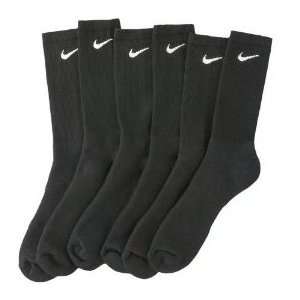 Nike Mens Performance Cotton Cushioned Crew Sock (Black / Large / 3 