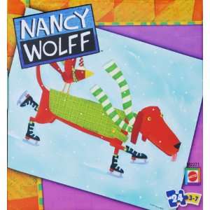  Nancy Wolff Dog iceskating 24 piece Puzzle Toys & Games