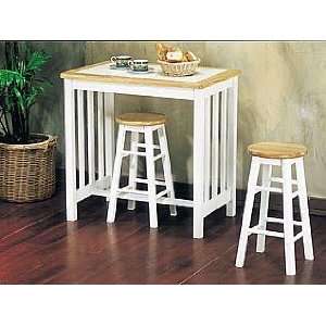   Furniture Tile Top Breakfast Table 3 piece 02140NW Set