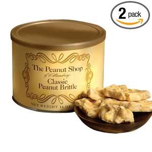   Shop of Williamsburg Classic Peanut Brittle, 16 Ounce Tins (Pack of 2