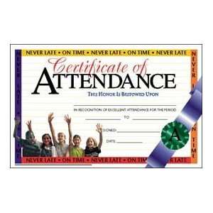  Hayes School Publishing VA165 Certificate of Attendance 