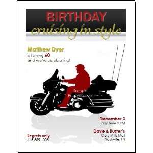  Motorcycle Cruiser Birthday Party Invitation Everything 
