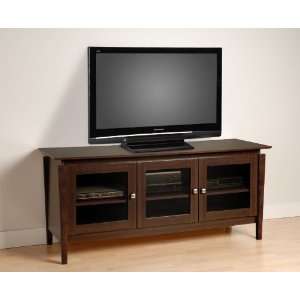   Flat Panel Lcd / Plasma Tv Console With 3 Glass Doors
