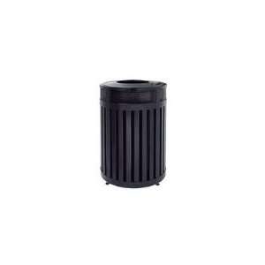 Rubbermaid FGMH46PLBK   Avenue Outside Waste Receptacle, 46 Gal, Round 