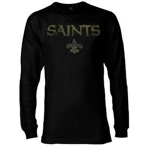  New Orleans Saints Black Go Long Thermal Long Sleeve Top 