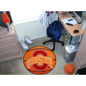  Ohio State OSU Buckeyes Basketball Shaped Area Rug Welcome 