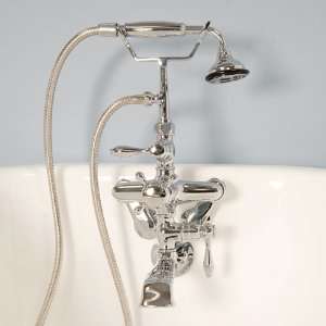 Traditional Thermostatic Tub Faucet with Metal Handspray   Chrome