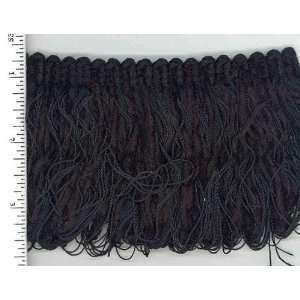  275 Wide Looped Chenille Brush Fringe Black By The Yard 