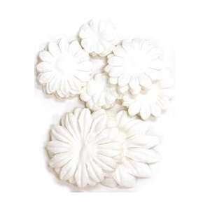 Paper Flowers 2cm, 3.5cm, 5cm Assorted 60/Pkg Snow