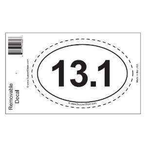  13.1 Half Marathon Bumper Sticker Decal   Oval Automotive