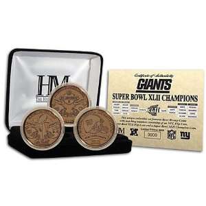  Giants Highland Mint SB XLII Bronze 3 Coin Set