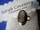 Vintage Sarah Coventry Mother of Pearl Cameo Ring Sterling Silver Lady 