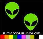 PAIR ALIEN GRAY EXTRATERRESTRIAL DECAL STICKER VINYL