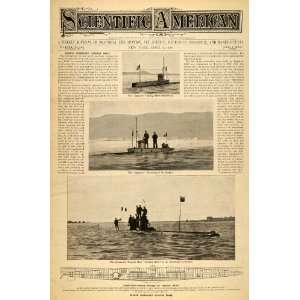  1899 Cover Scientific French Submarine Torpedo Boats 
